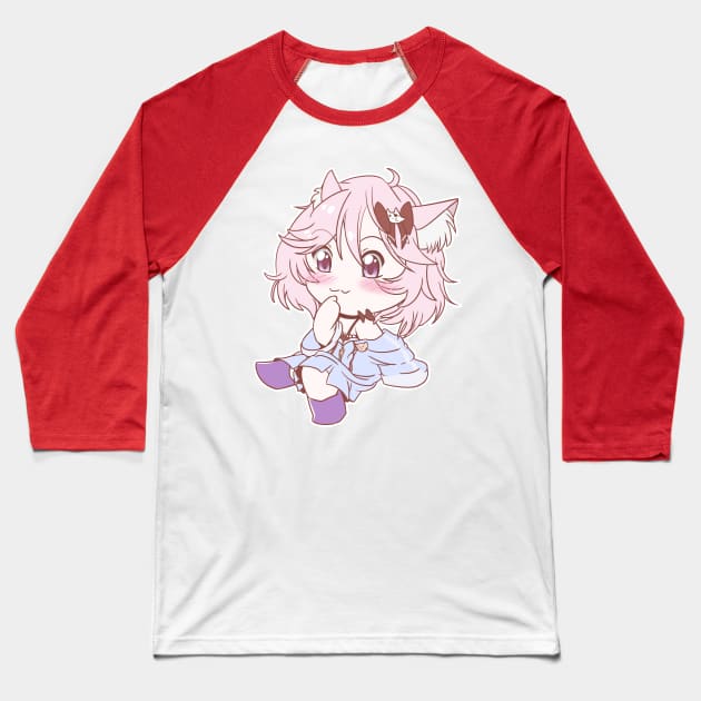 Nyanners Chibi Cute Baseball T-Shirt by kelsmister